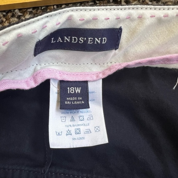 Lands' End Navy Blue Flat Front Shorts - Picture 3 of 6